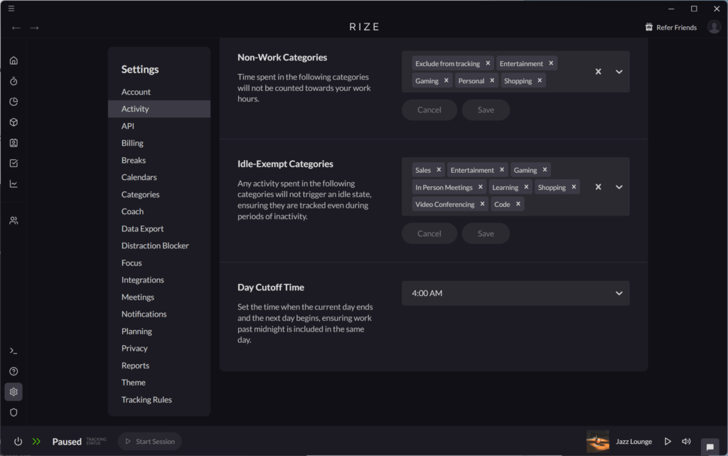 Rize - Your Personal Productivity Tracker 10 work hours categories