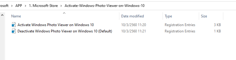 Activate Windows Photo Viewer on Windows 10