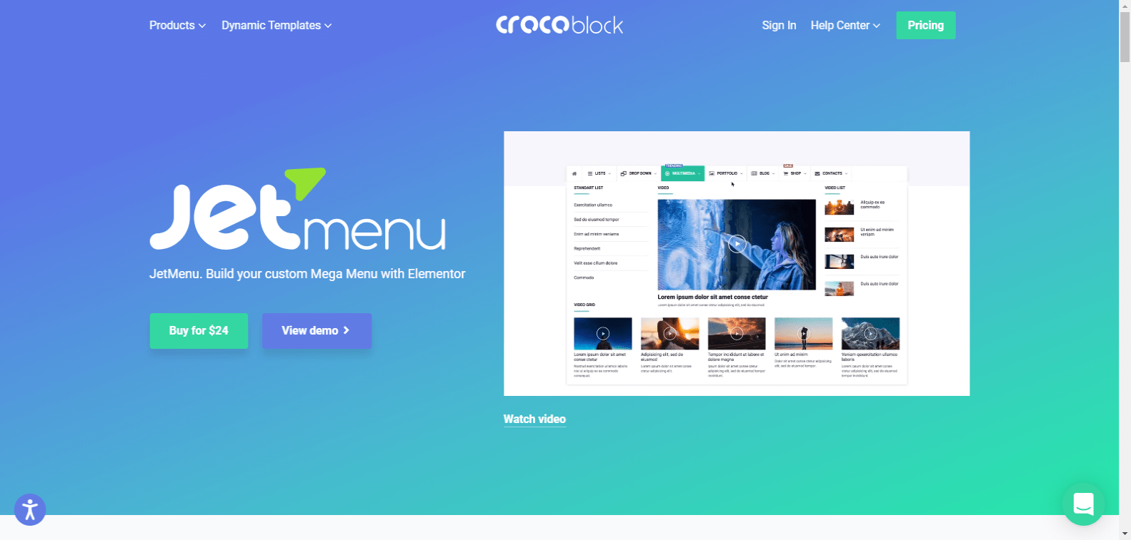 JetMenu Plugin for Elementor Crocoblock