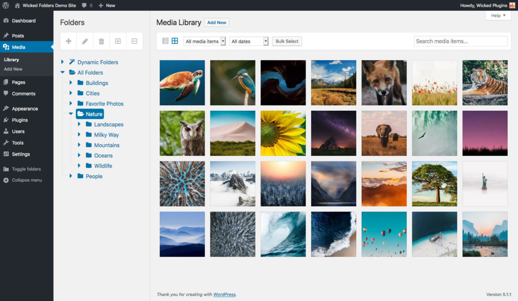 ปลั๊กอินจัดระเบียบไฟล์ WordPress Media Files