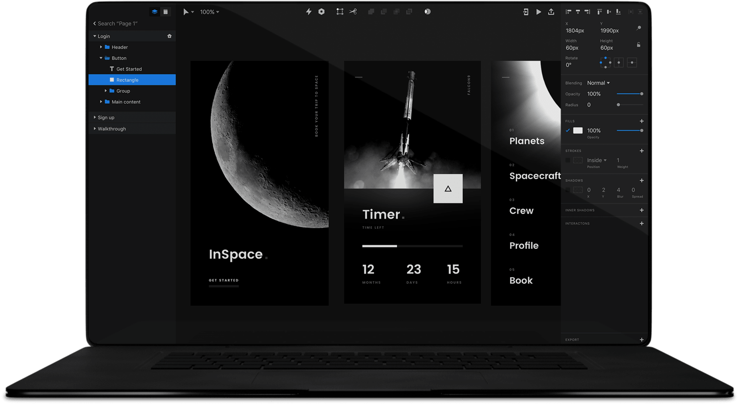 InVision Studio Prototype Screen Design