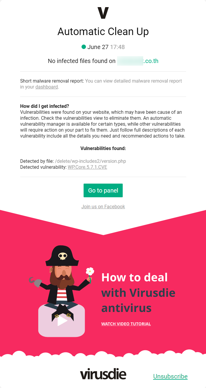 ตัวอย่าง Report Virusdie