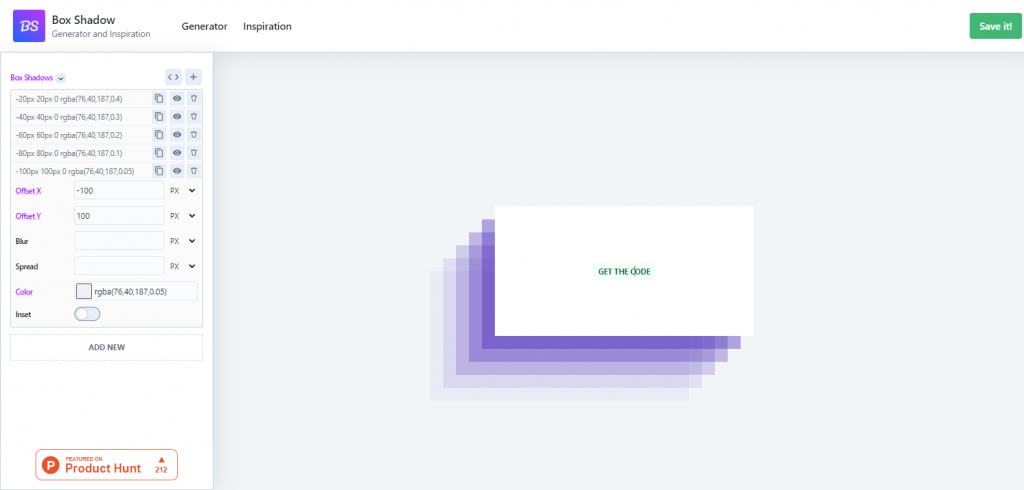 Box Shadow Generator