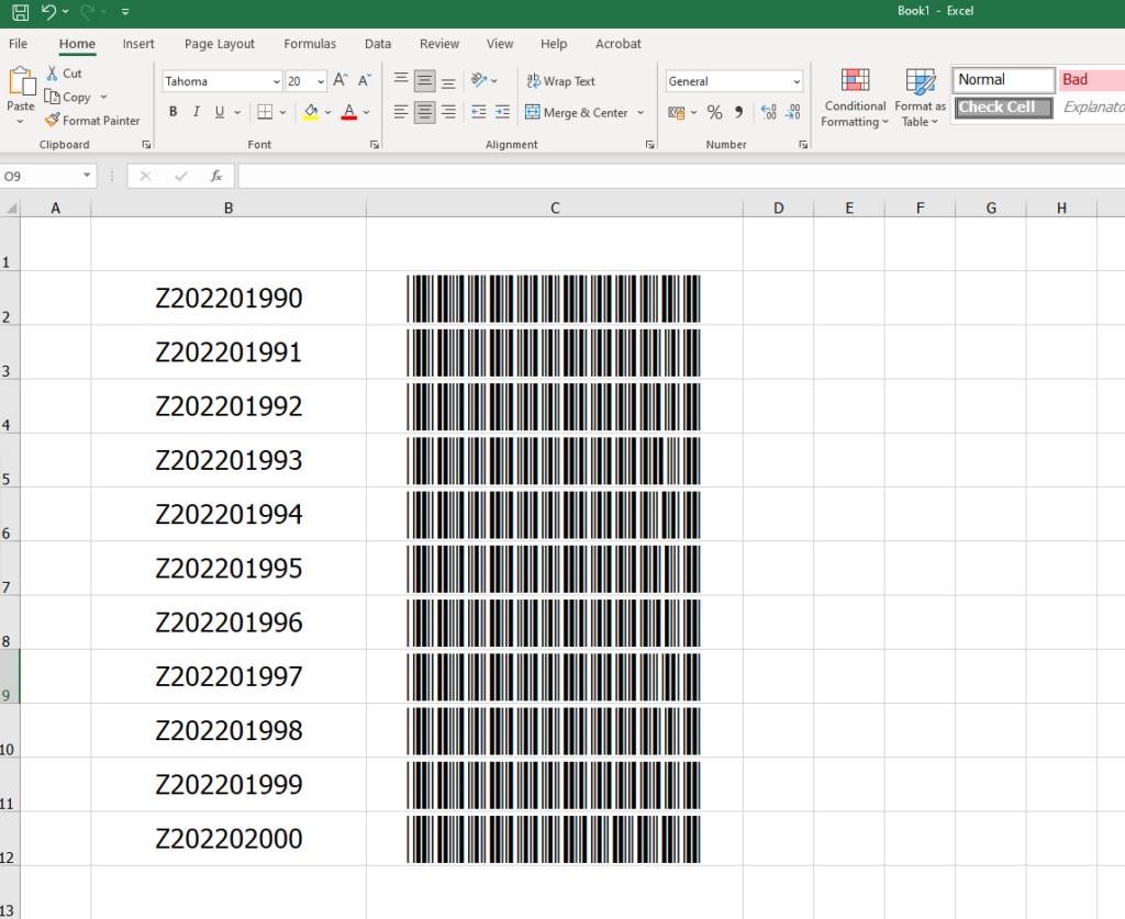 วิธีทำ Barcode ใน Excel