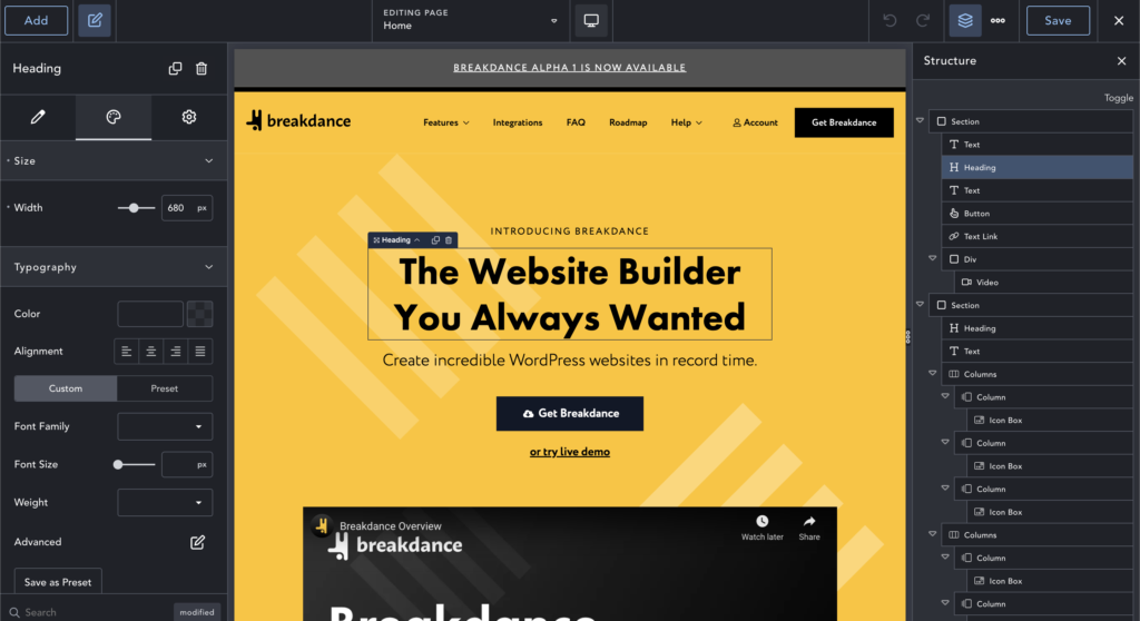 Breakdance Visual Builder มาใหม่