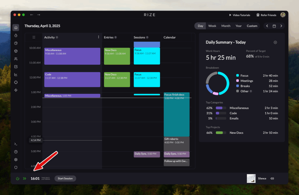 Rize - Your Personal Productivity Tracker 8 tracking 5